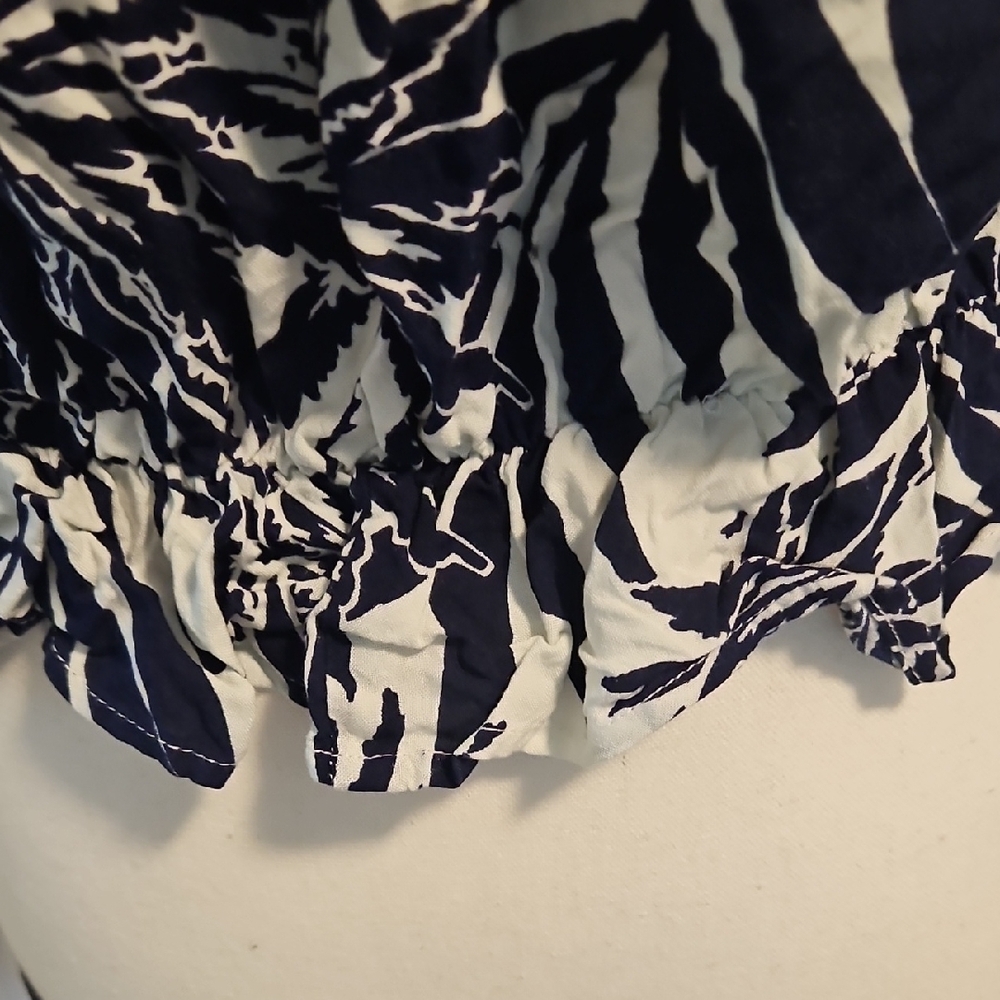 Blue Island Navy and Cream Leaf Print 2 Piece Set - Picture 7 of 14